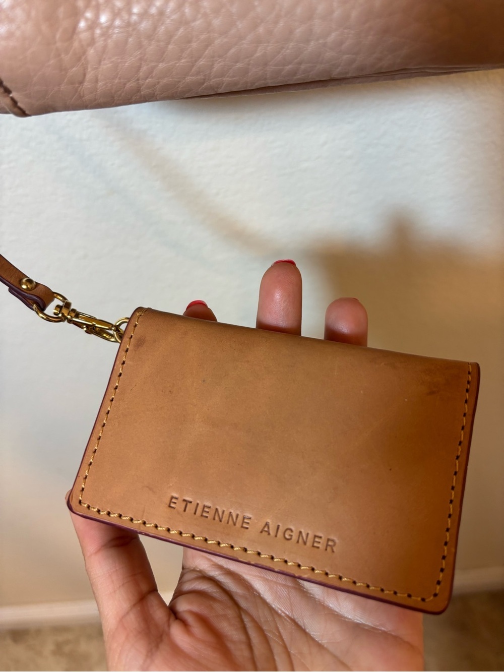 Etienne Aigner beige cream Pebbled Leather Crossbody - Picture 8 of 9